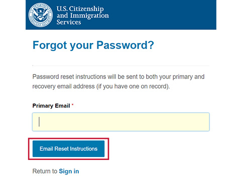 Primary email for password reset