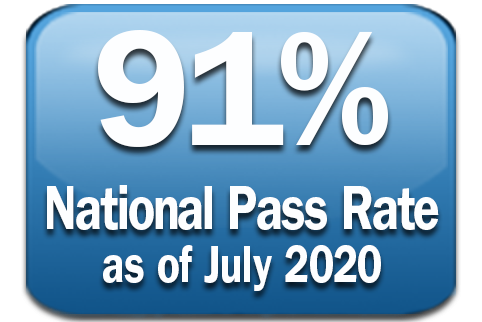 91% National Pass Rate as of July 2020