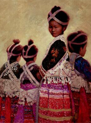 Picture of Hmong children in traditional dress.