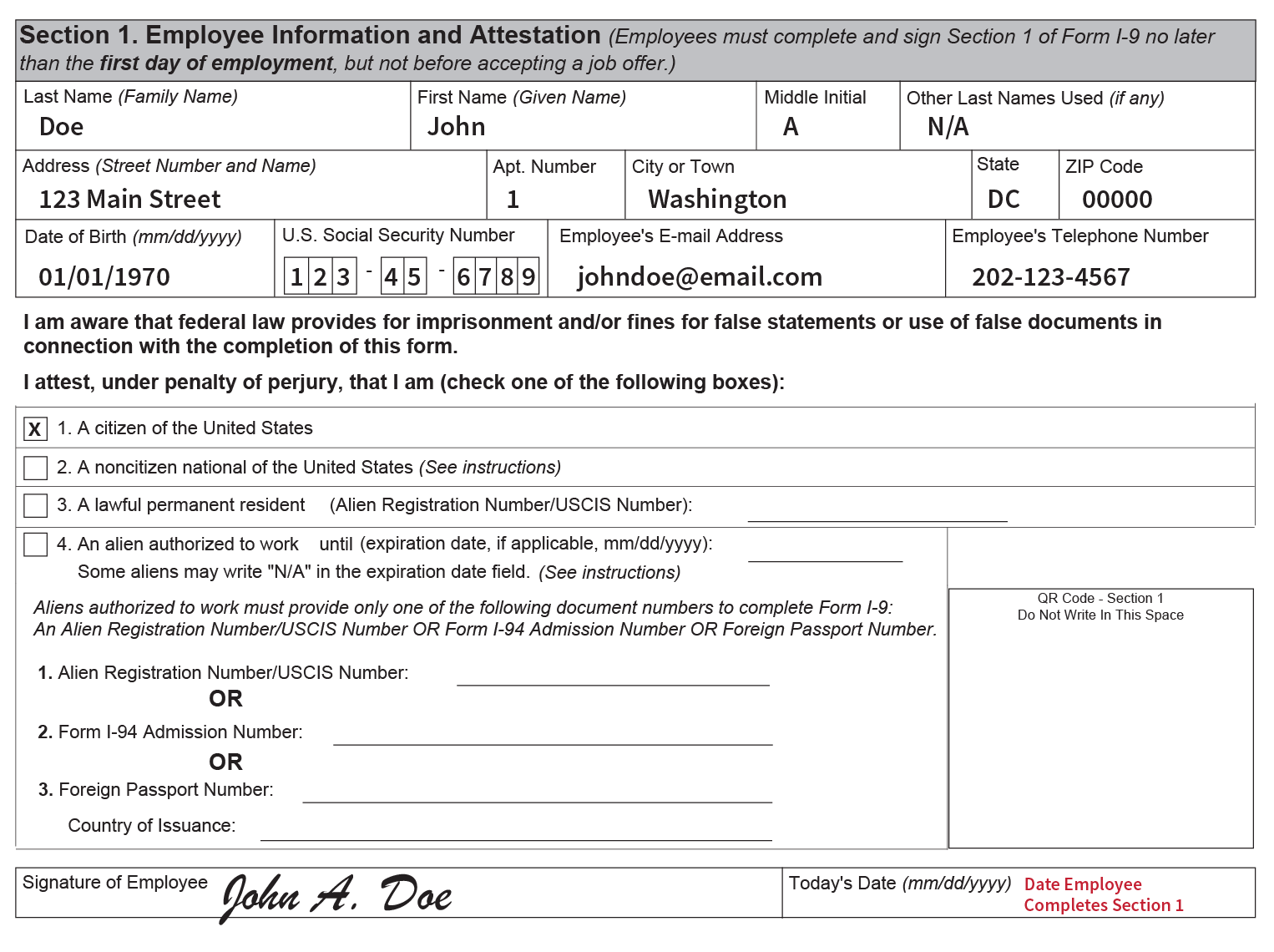 Completing Section 29, Employee Information and Attestation  USCIS