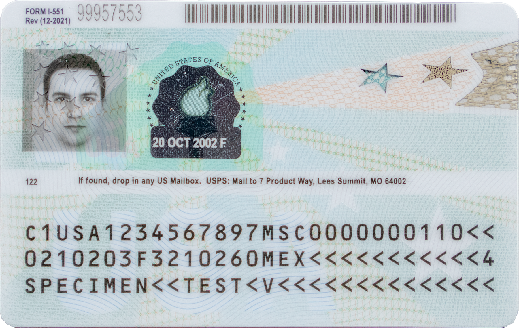 Image of the back of the current Permanent Resident Card