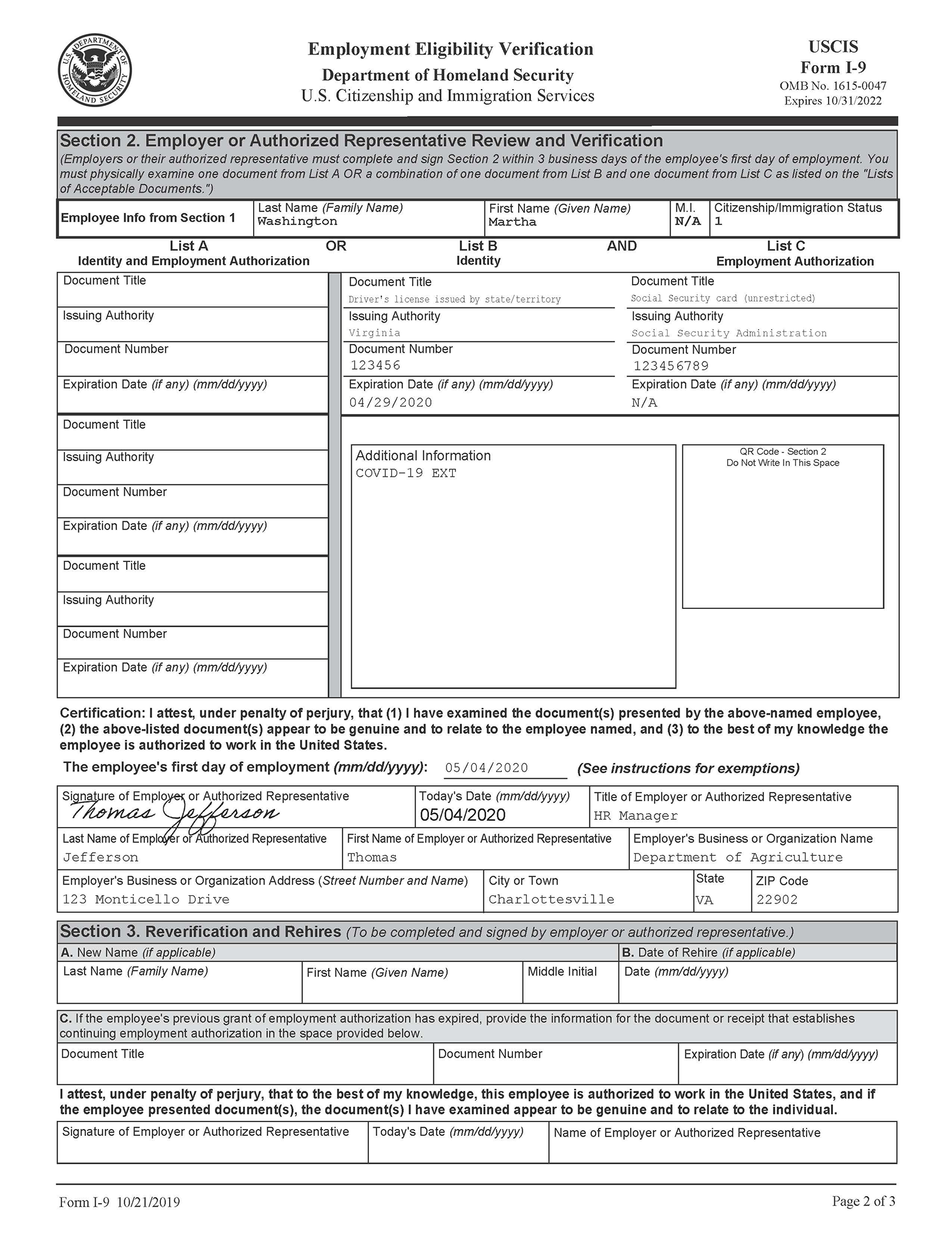 Form I 9 Examples Related To Temporary Covid 19 Policies Uscis