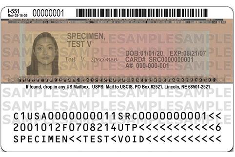 border crossing card, taken from USCIS.gov