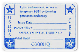 Temporary I-551 Stamp CBP right