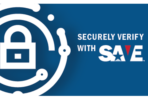 Securely Verify with SAVE and a picture of a lock