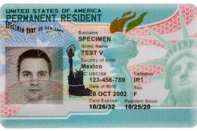 Picture of sample Green Card