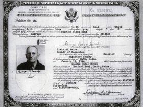 Image of a old Certificate of Naturalization