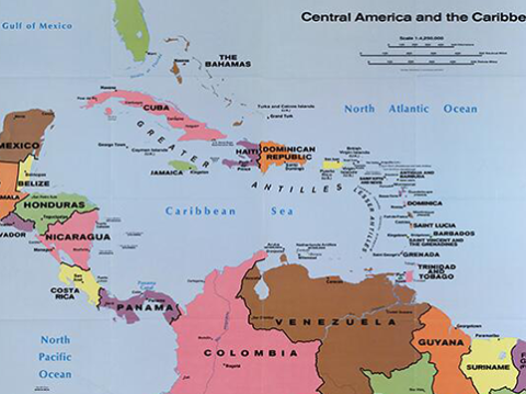 Map of Central America and the Caribbean. *Library of congress Geography and Map Division.