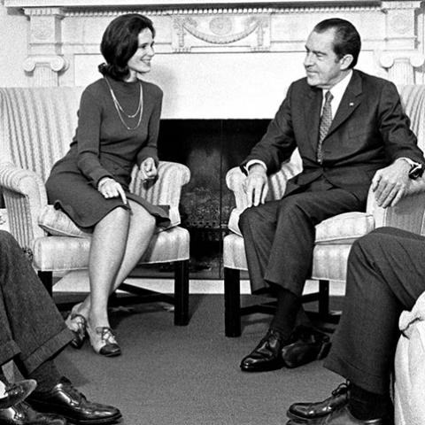 President Nixon pictured with the first woman on the Council of Economic Advisors, Dr. Marina Von Neumann Whitman